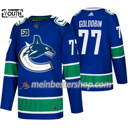 Vancouver Canucks Nikolay Goldobin 77 50th Anniversary Adidas 2019-2020 Blau Trikot Authentic - Kinder